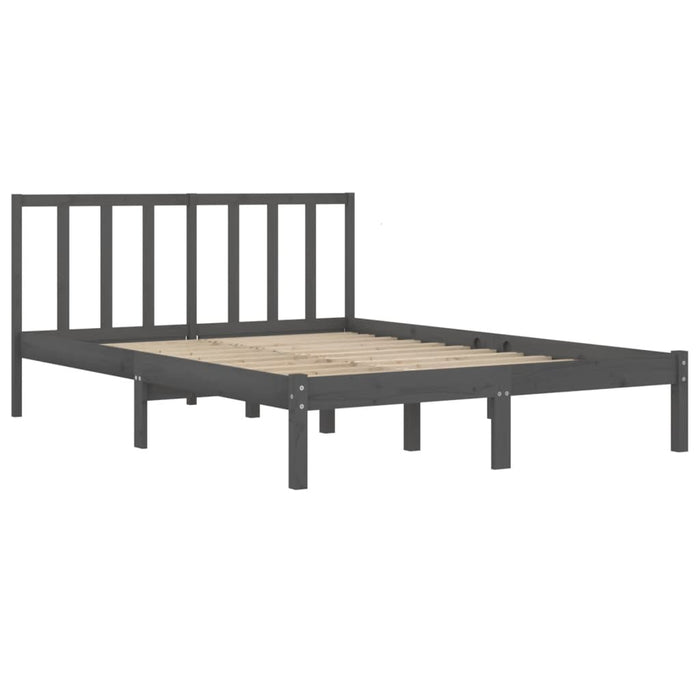 Massivholzbett Grau Kiefer 135x190 cm