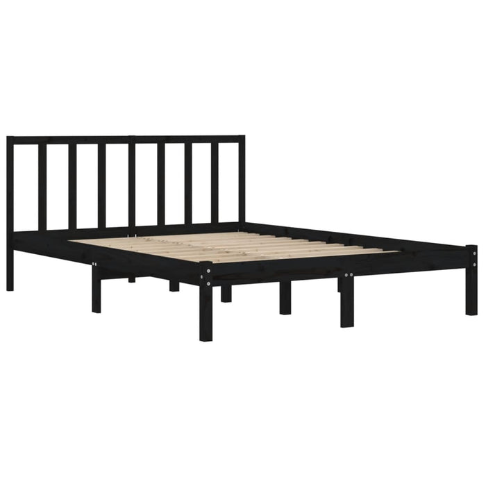 Massivholzbett Schwarz Kiefer 135x190 cm