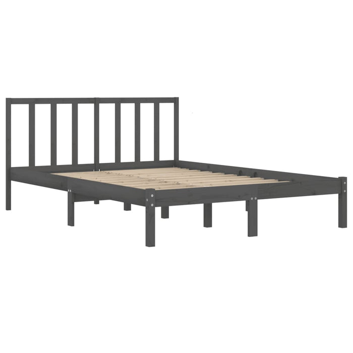Massivholzbett Grau Kiefer 140x190 cm