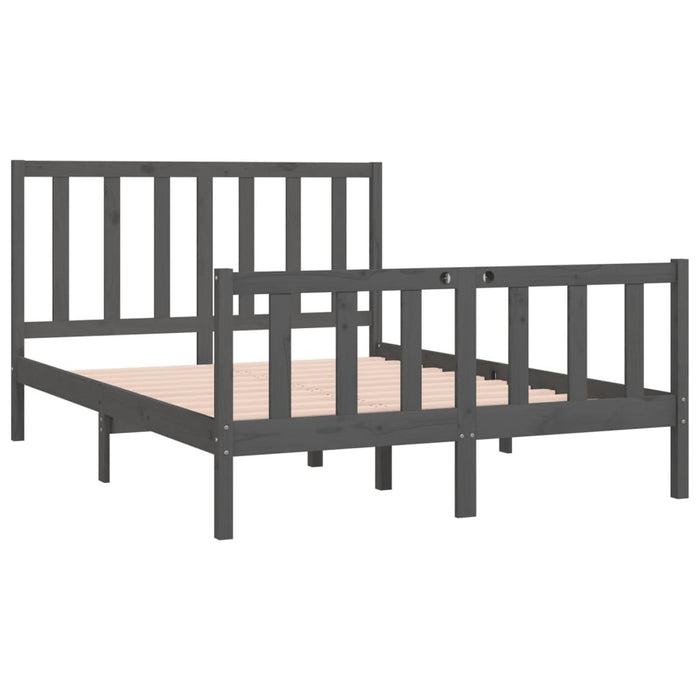 Massivholzbett Grau 135x190 cm