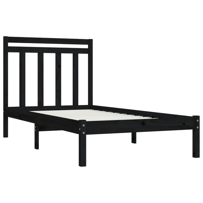 Massivholzbett Schwarz 90x190 cm