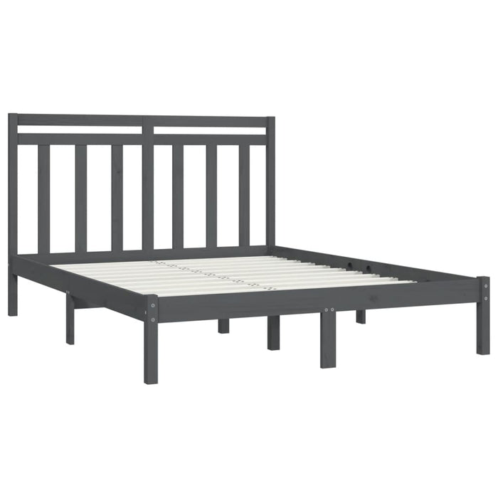 Massivholzbett Grau 135x190 cm