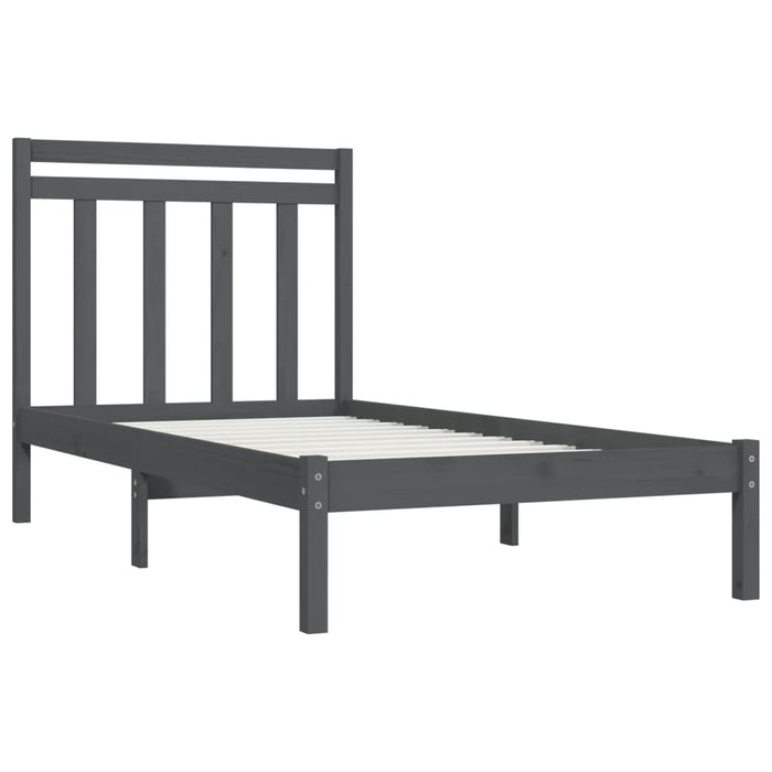 Massivholzbett Grau 90x200 cm