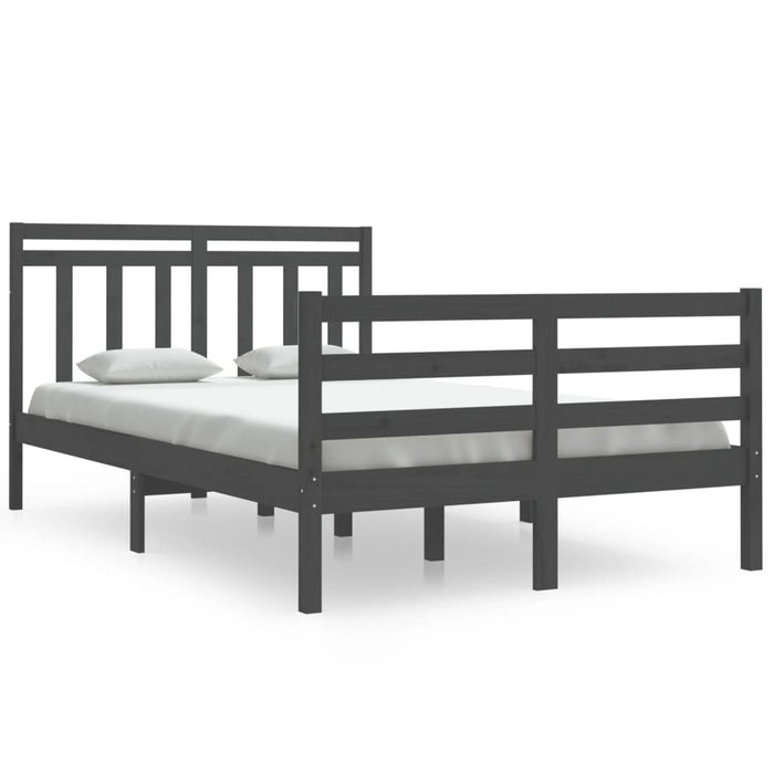 Massivholzbett Grau 120x190 cm