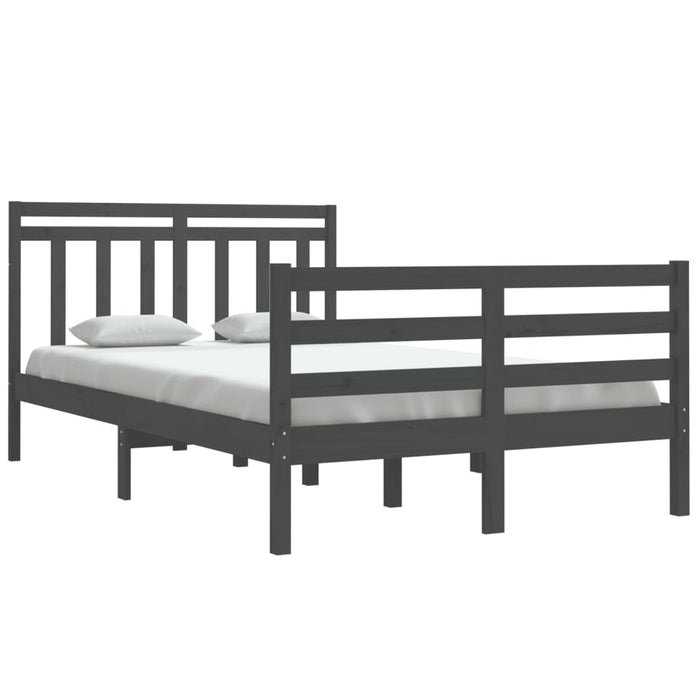 Massivholzbett Grau 120x190 cm