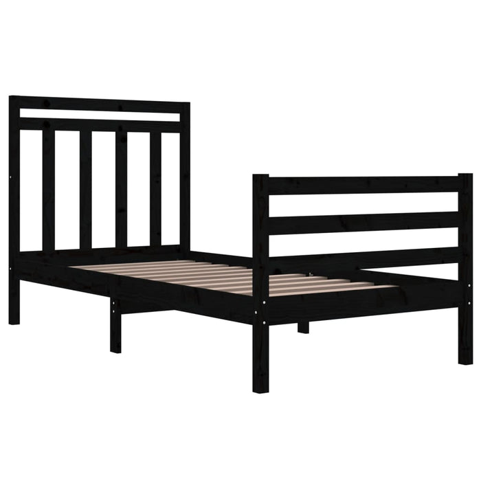 Massivholzbett Schwarz 90x200 cm