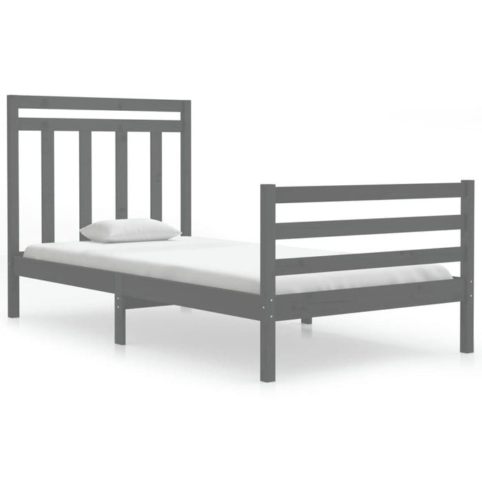Massivholzbett Grau 100x200 cm