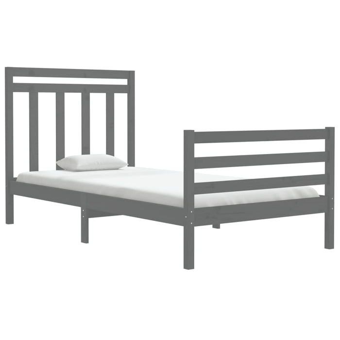Massivholzbett Grau 100x200 cm