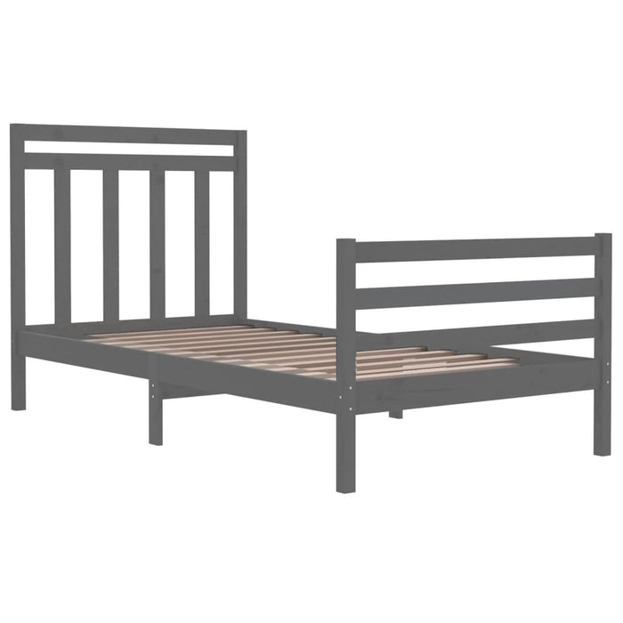 Massivholzbett Grau 100x200 cm