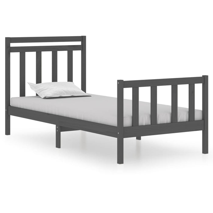 Massivholzbett Grau 75x190 cm