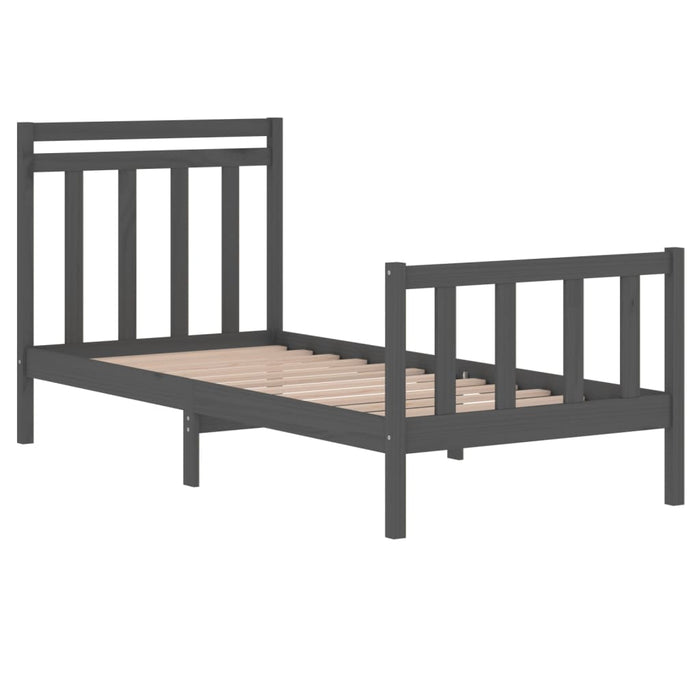 Massivholzbett Grau 75x190 cm