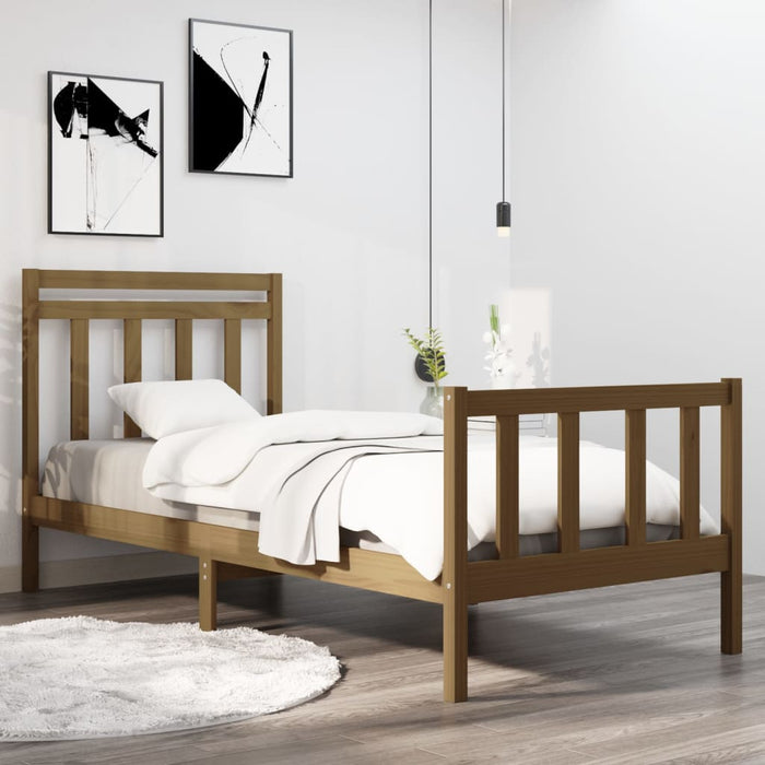 Massivholzbett Honigbraun 90x190 cm