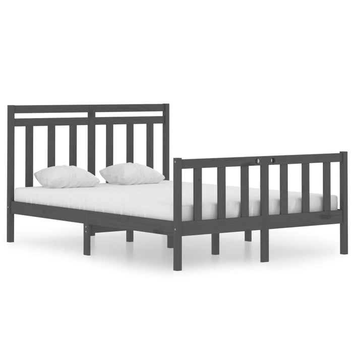 Massivholzbett Grau 120x190 cm