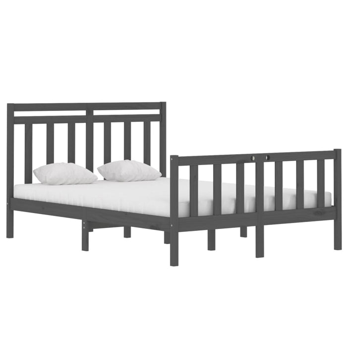 Massivholzbett Grau 120x190 cm