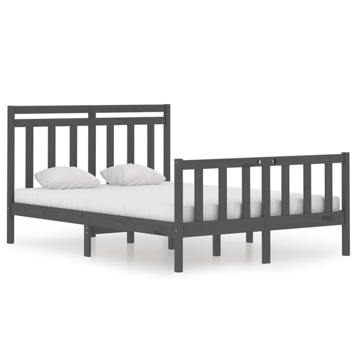 Massivholzbett Grau 135x190 cm