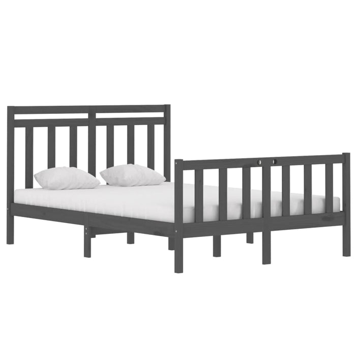 Massivholzbett Grau 135x190 cm