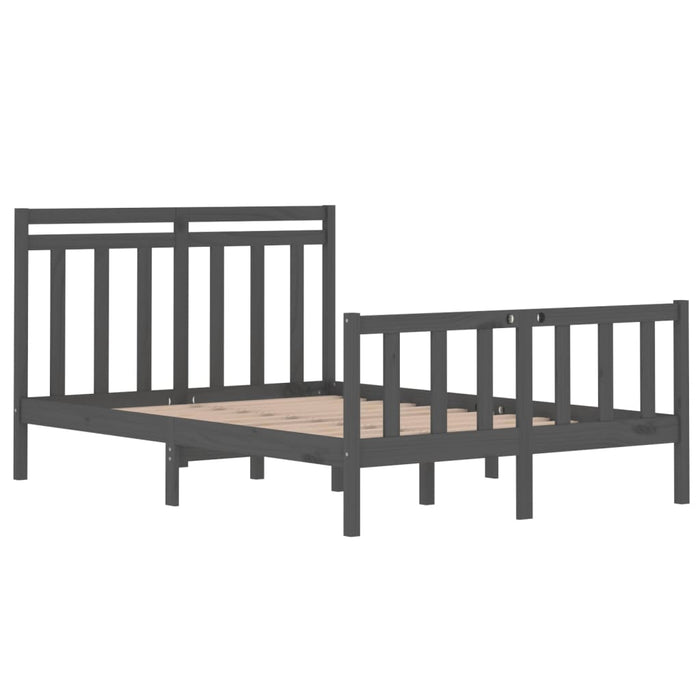 Massivholzbett Grau 135x190 cm