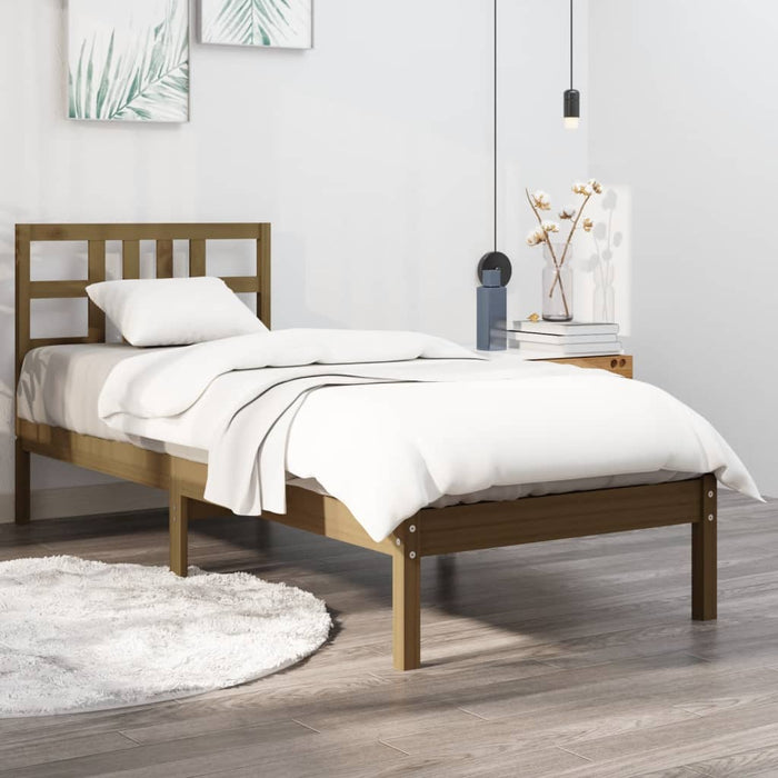 Massivholzbett Honigbraun 75x190 cm