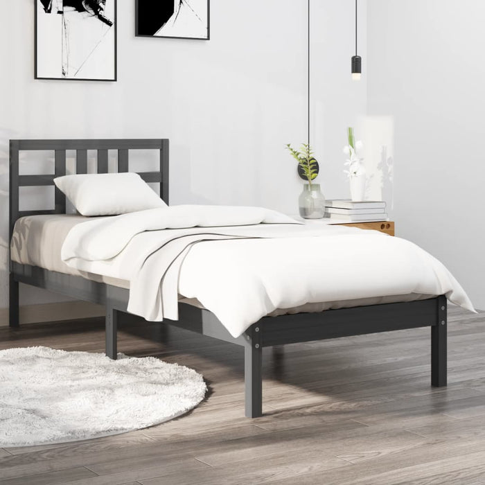 Massivholzbett Schwarz 90x190 cm