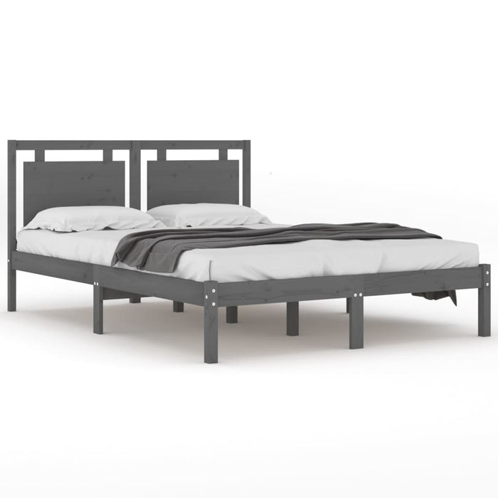 Massivholzbett Grau 120x190 cm