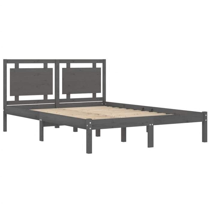 Massivholzbett Grau 120x190 cm