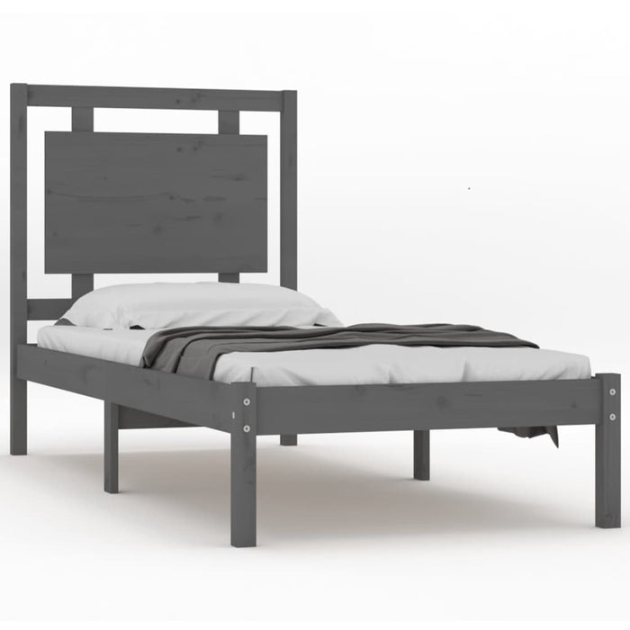 Massivholzbett Grau 90x200 cm
