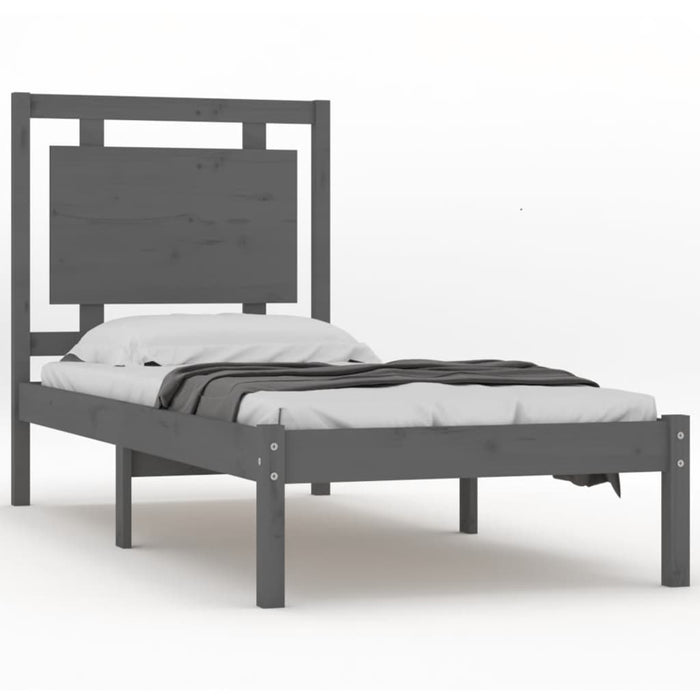 Massivholzbett Grau 100x200 cm