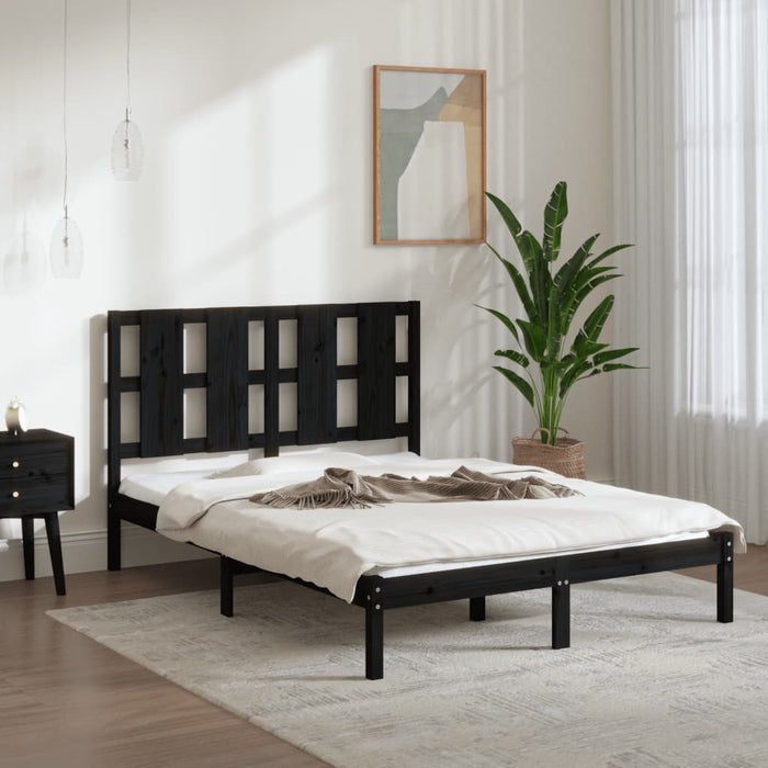 Massivholzbett Schwarz 120x190 cm