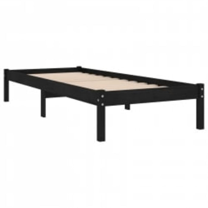 Massivholzbett Schwarz 90x190 cm
