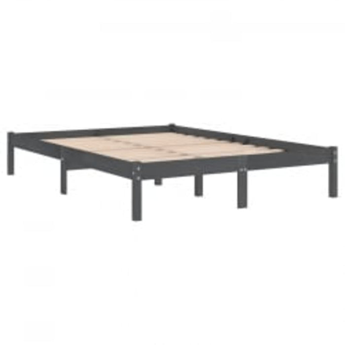 Massivholzbett Grau 150x200 cm