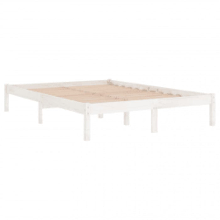 Massivholzbett Weiß 200x200 cm