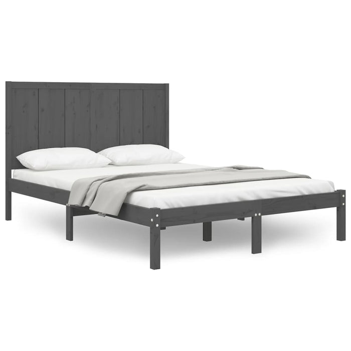 Solid wood bed gray pine 140x200 cm