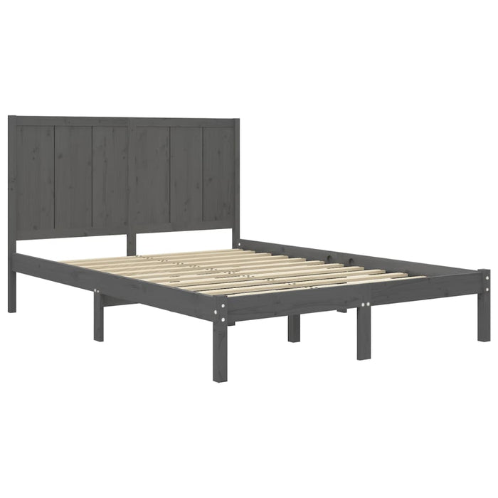 Solid wood bed gray pine 140x200 cm