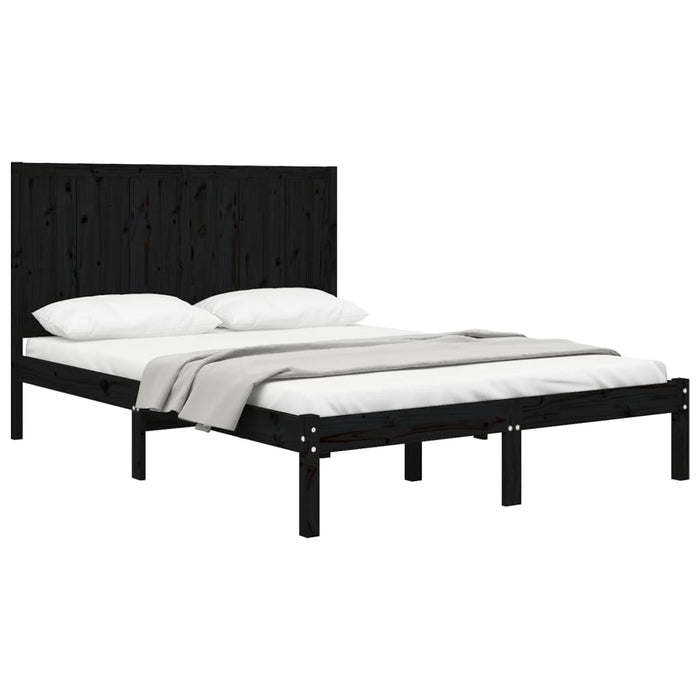 Massivholzbett Schwarz Kiefer 150x200 cm