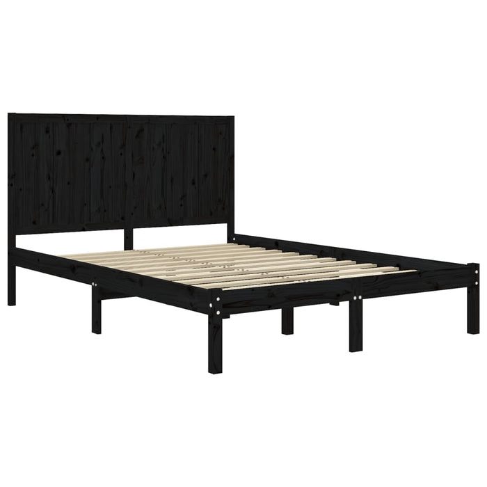 Massivholzbett Schwarz Kiefer 150x200 cm