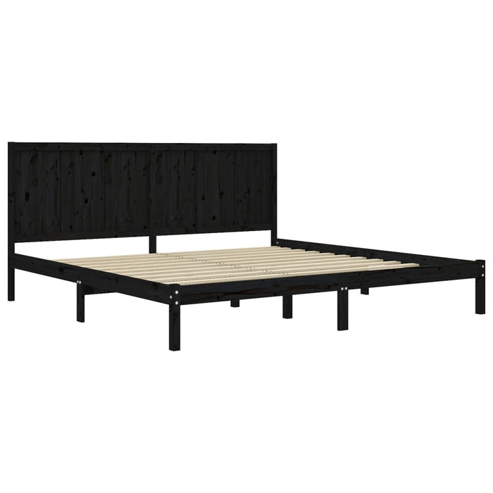Massivholzbett Schwarz Kiefer 180x200 cm