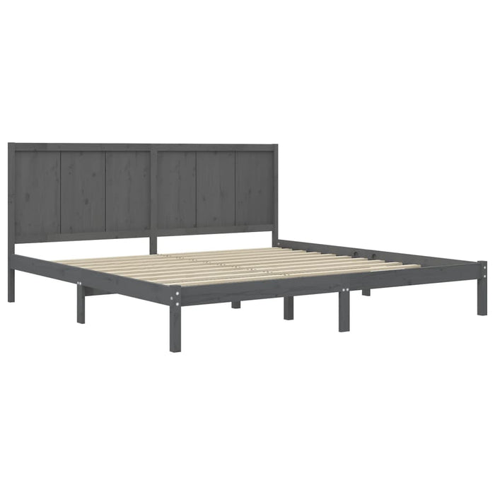 Massivholzbett Grau Kiefer 200x200 cm