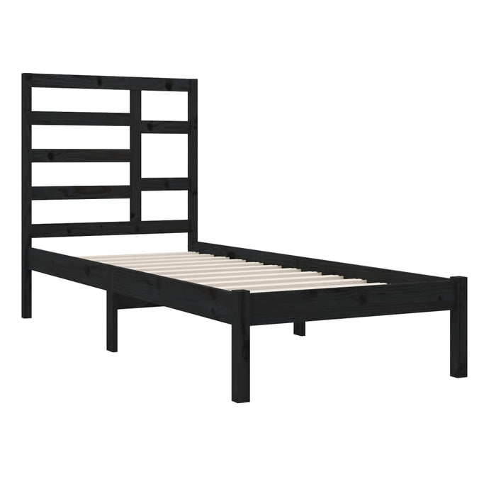 Massivholzbett Schwarz 90x190 cm