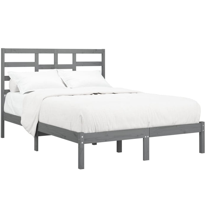 Massivholzbett Grau 135x190 cm