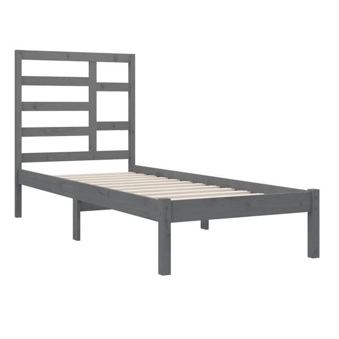Massivholzbett Grau 100x200 cm