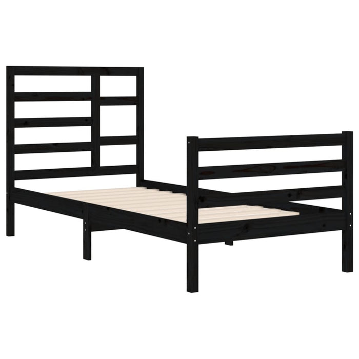 Massivholzbett Schwarz 90x200 cm