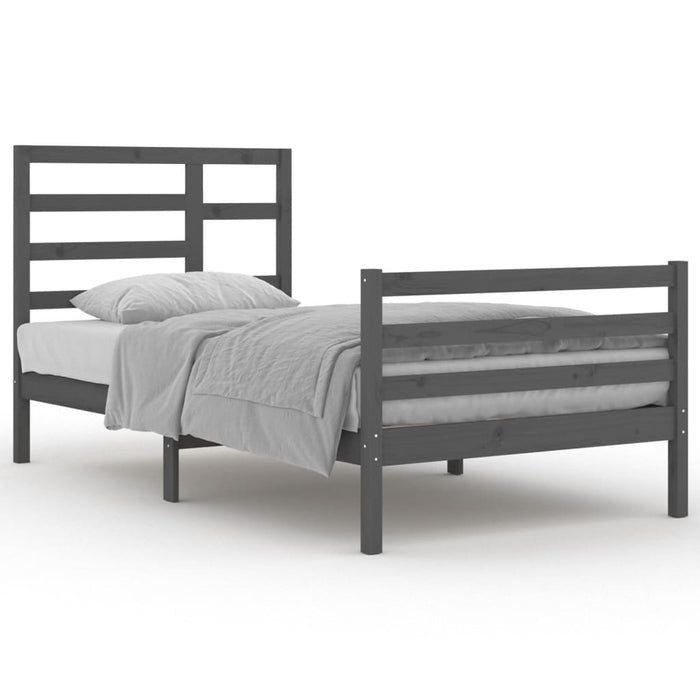 Massivholzbett Grau 100x200 cm