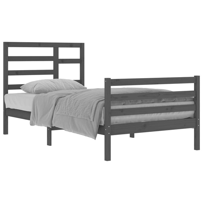 Massivholzbett Grau 100x200 cm