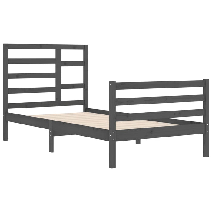 Massivholzbett Grau 100x200 cm