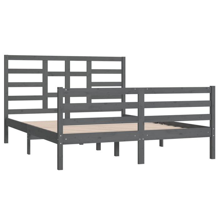 Massivholzbett Grau 150x200 cm