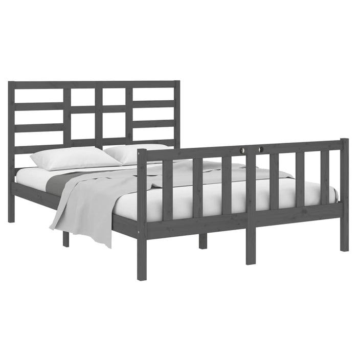 Massivholzbett Grau 120x190 cm