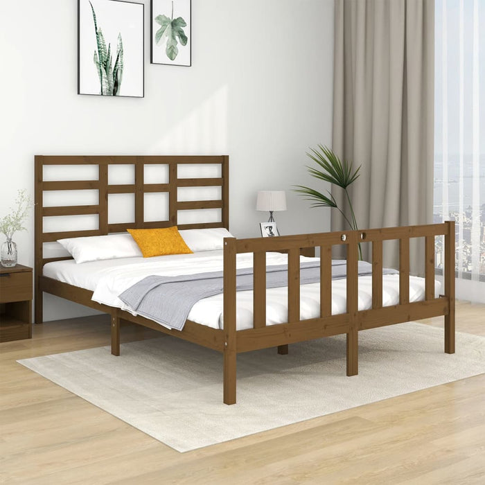 Massivholzbett Honigbraun 120x190 cm