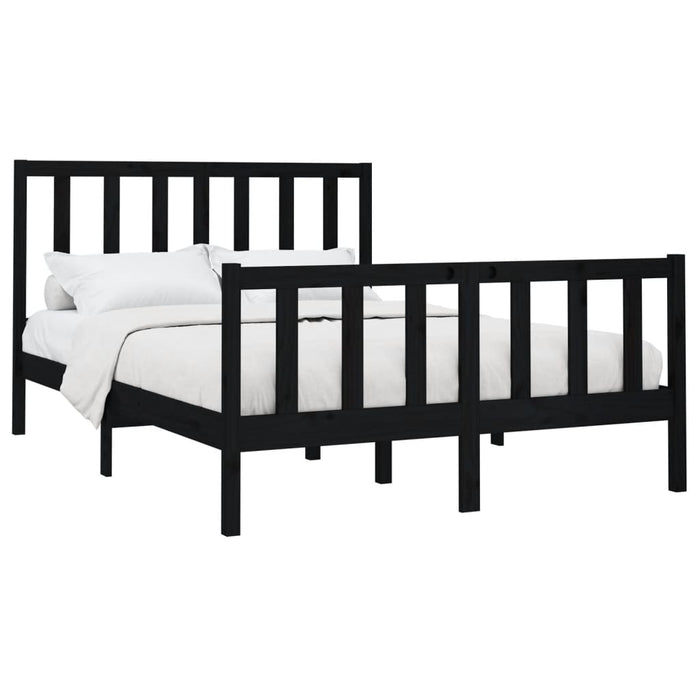 Solid wood bed black pine 160x200 cm