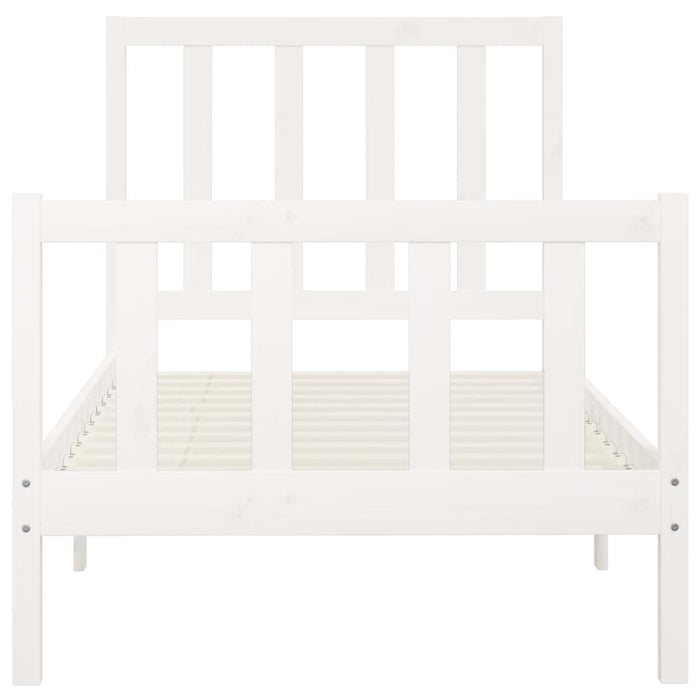 Massivholzbett Weiß 90x200 cm