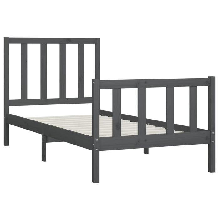 Massivholzbett Grau 90x200 cm